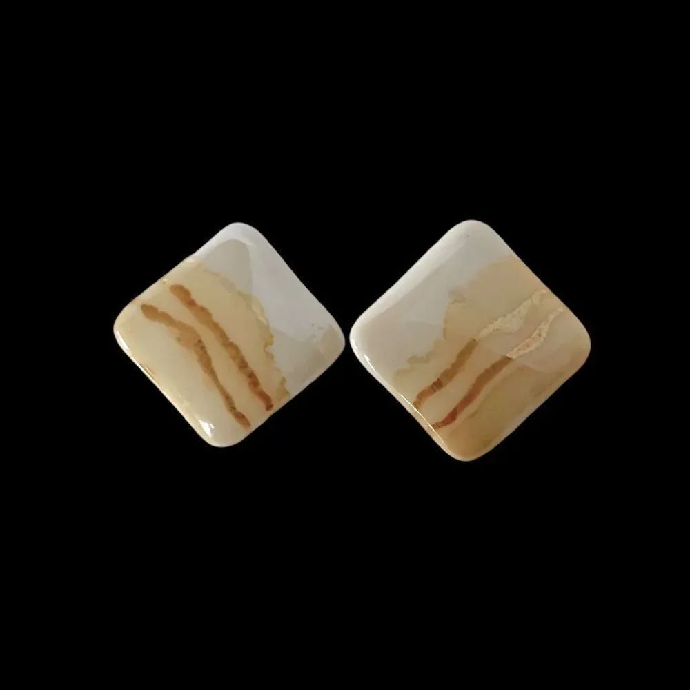 Vintage Painted Ceramic Post Stud Earrings